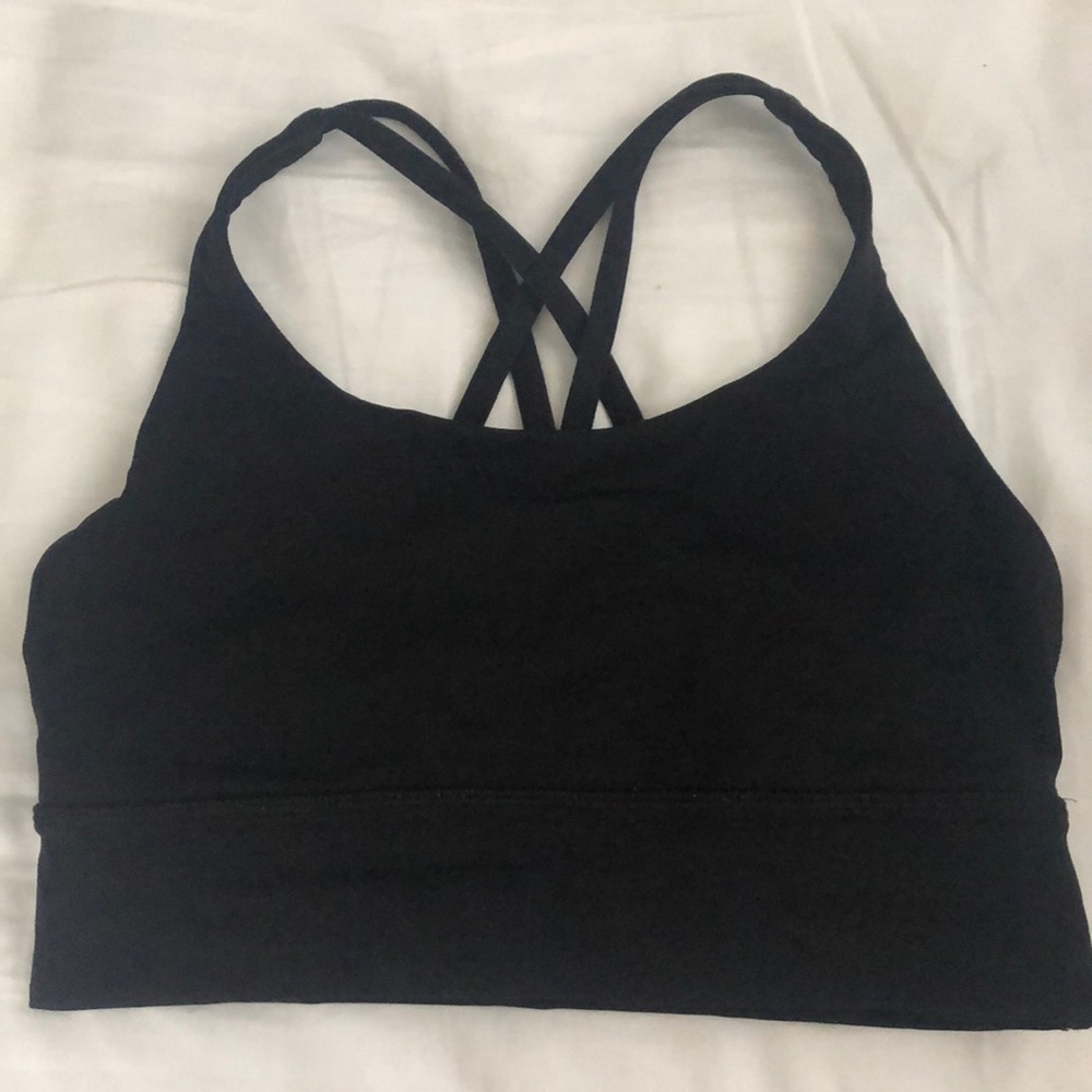 lululemon black energy bra longline size 6